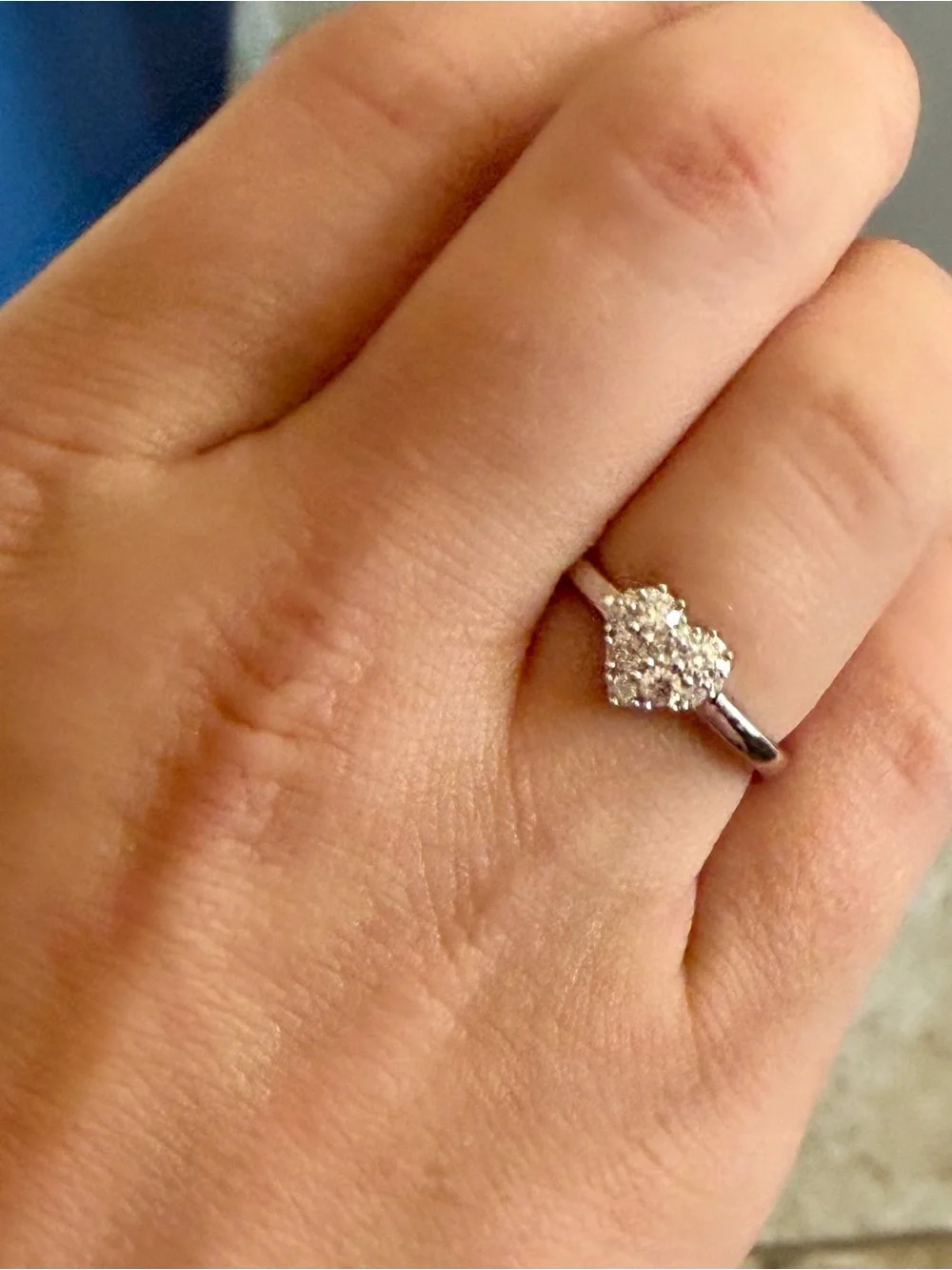Heart Cluster Lab Grown Diamond Ring 925 Sterling Silver 0.33 CTS Size 7